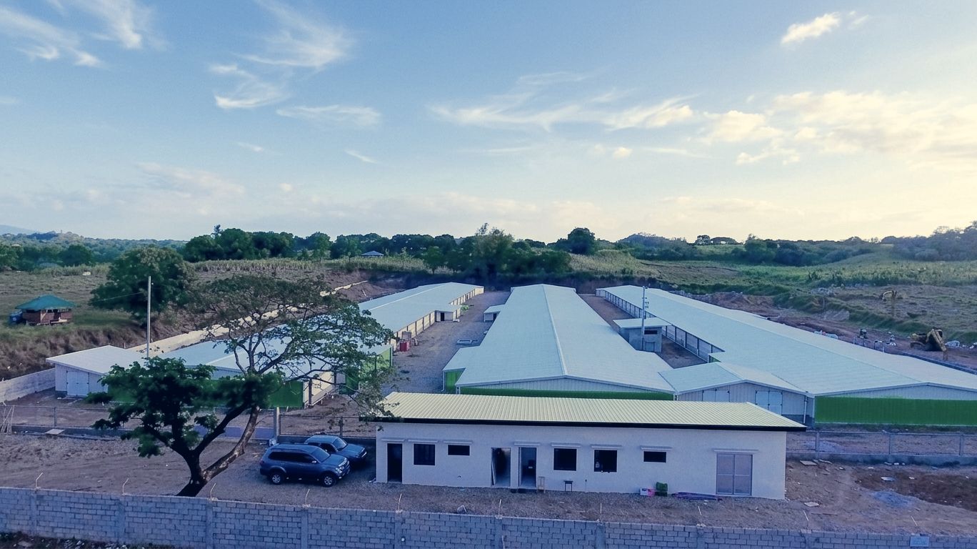 Aerial view of the FEDHERS grow-out buildings in Nasugbu, Batangas